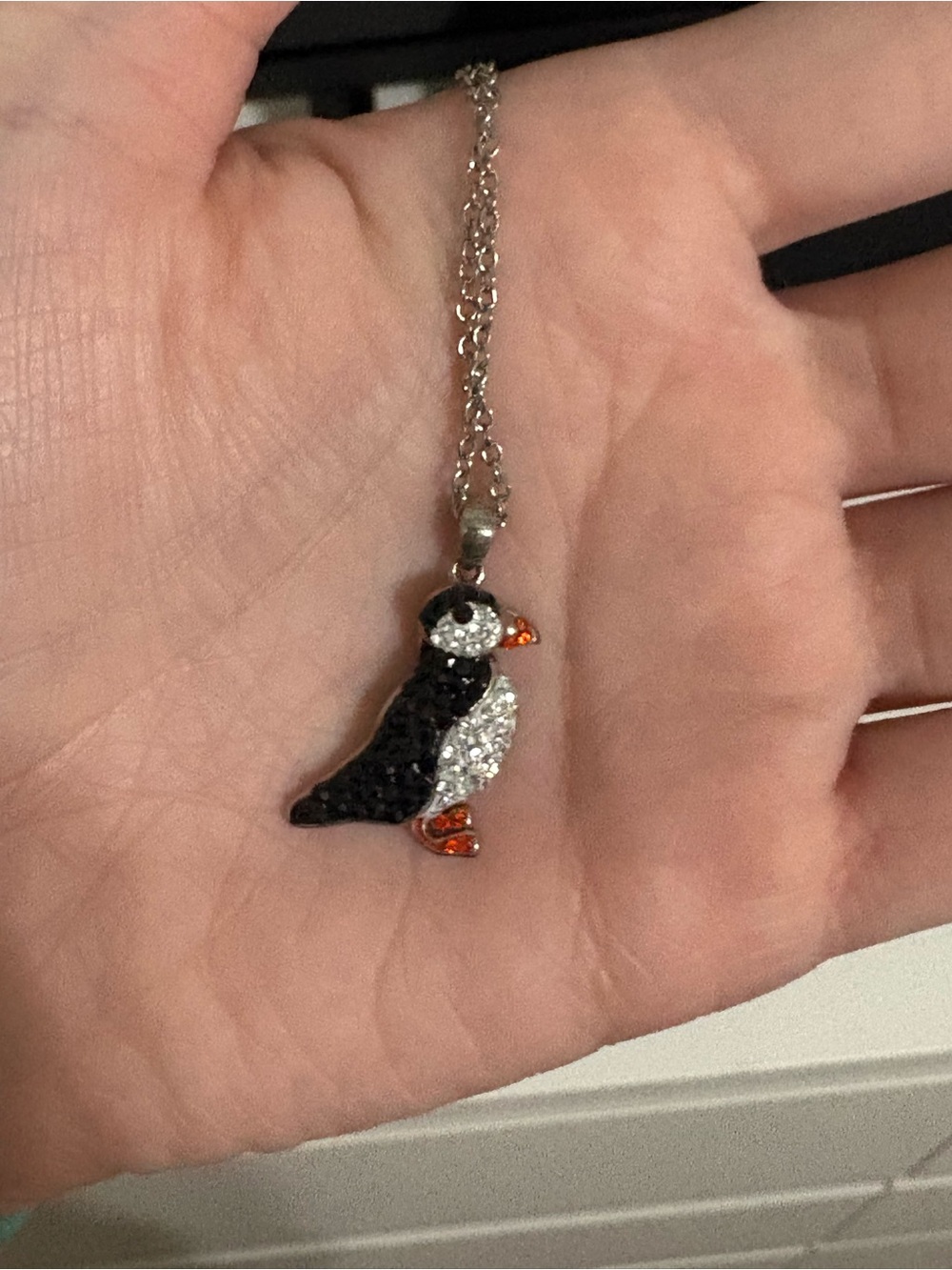 Kohl's Black, White & Orange Penguin Pendant Necklace